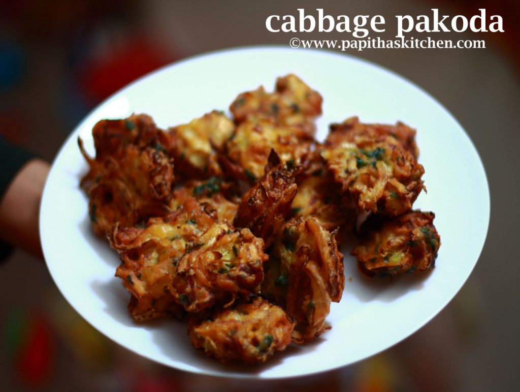 Cabbage Pakoda Recipe Snacks Recipe Papitha's Kitchen