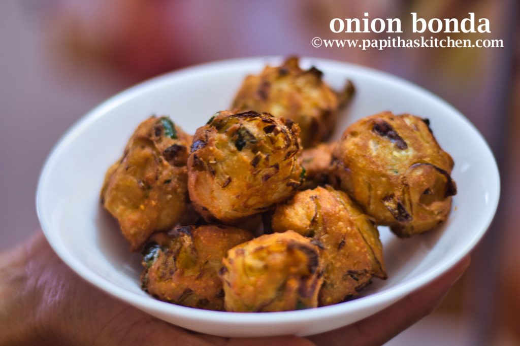 Onion bonda Recipe Tea Time Snacks Recipe Papitha's Kitchen
